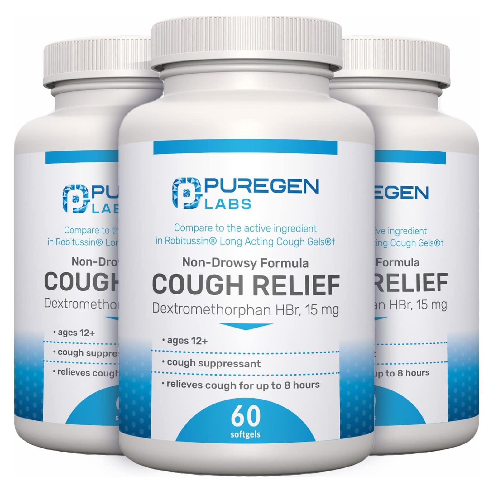 Alivio de Tos Adultos P Puregen Labs 15mg 180 Softgeles