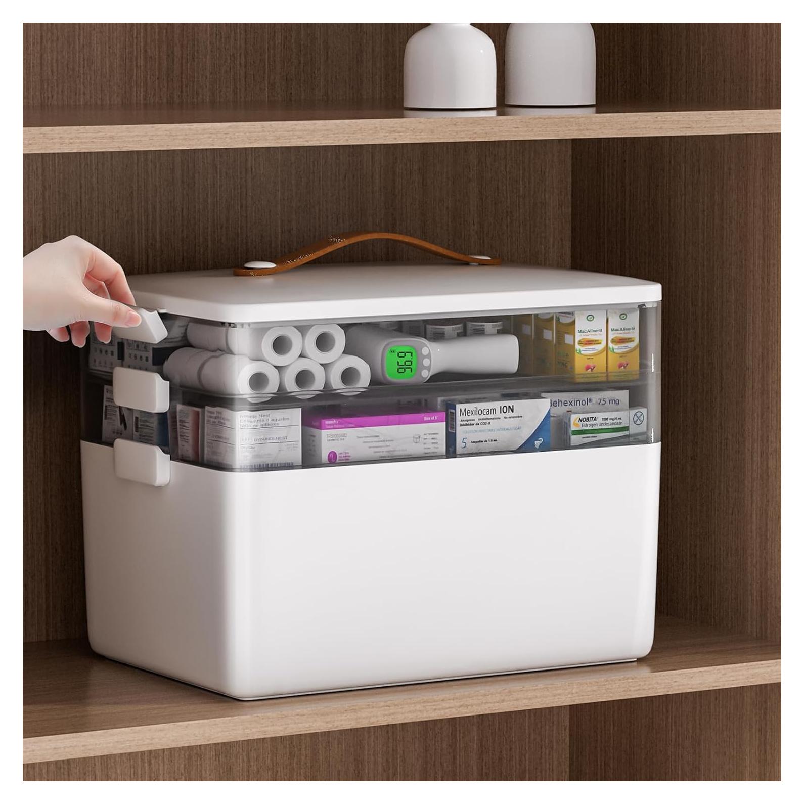 Caja Organizadora de Medicamentos funest 3 Niveles 34x22x25.5cm