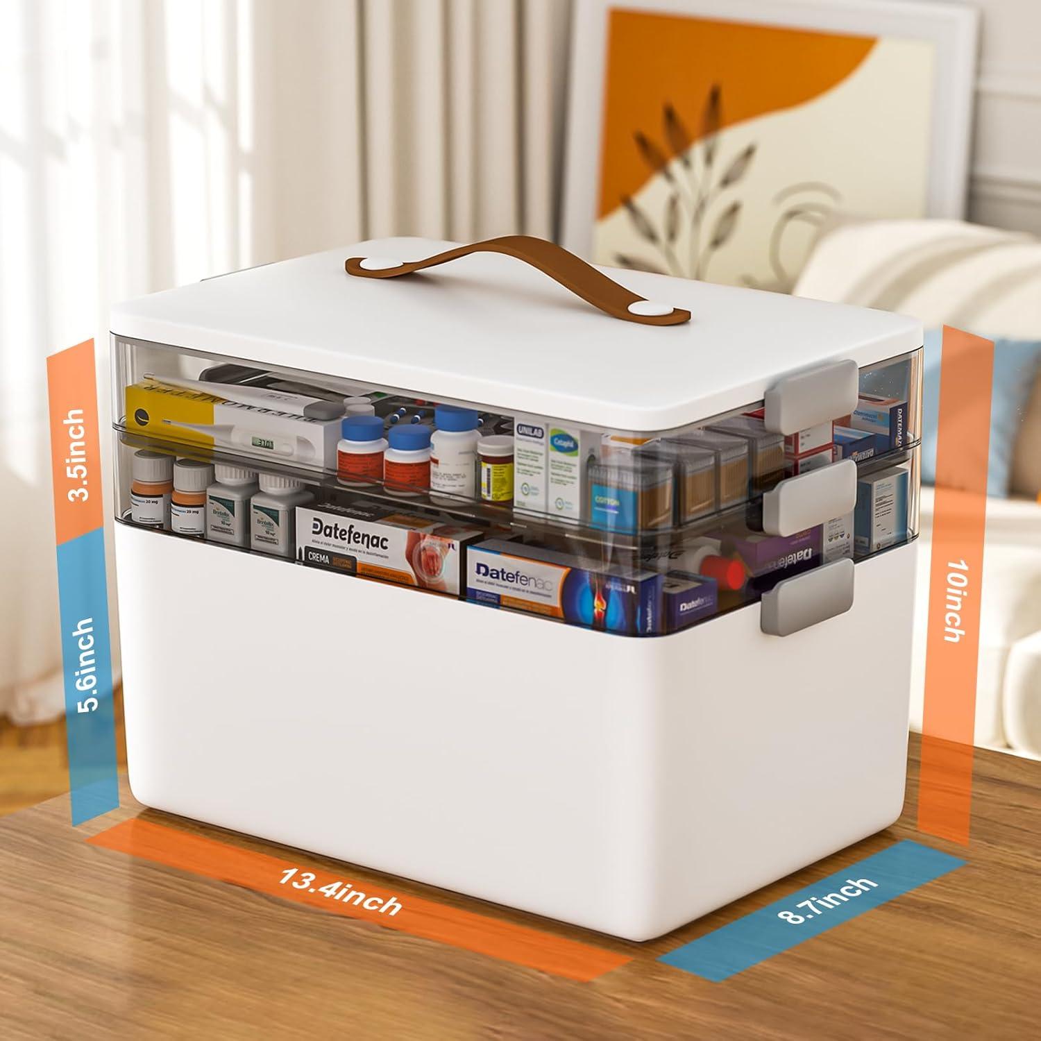 Caja Organizadora de Medicamentos funest 3 Niveles 34x22x25.5cm