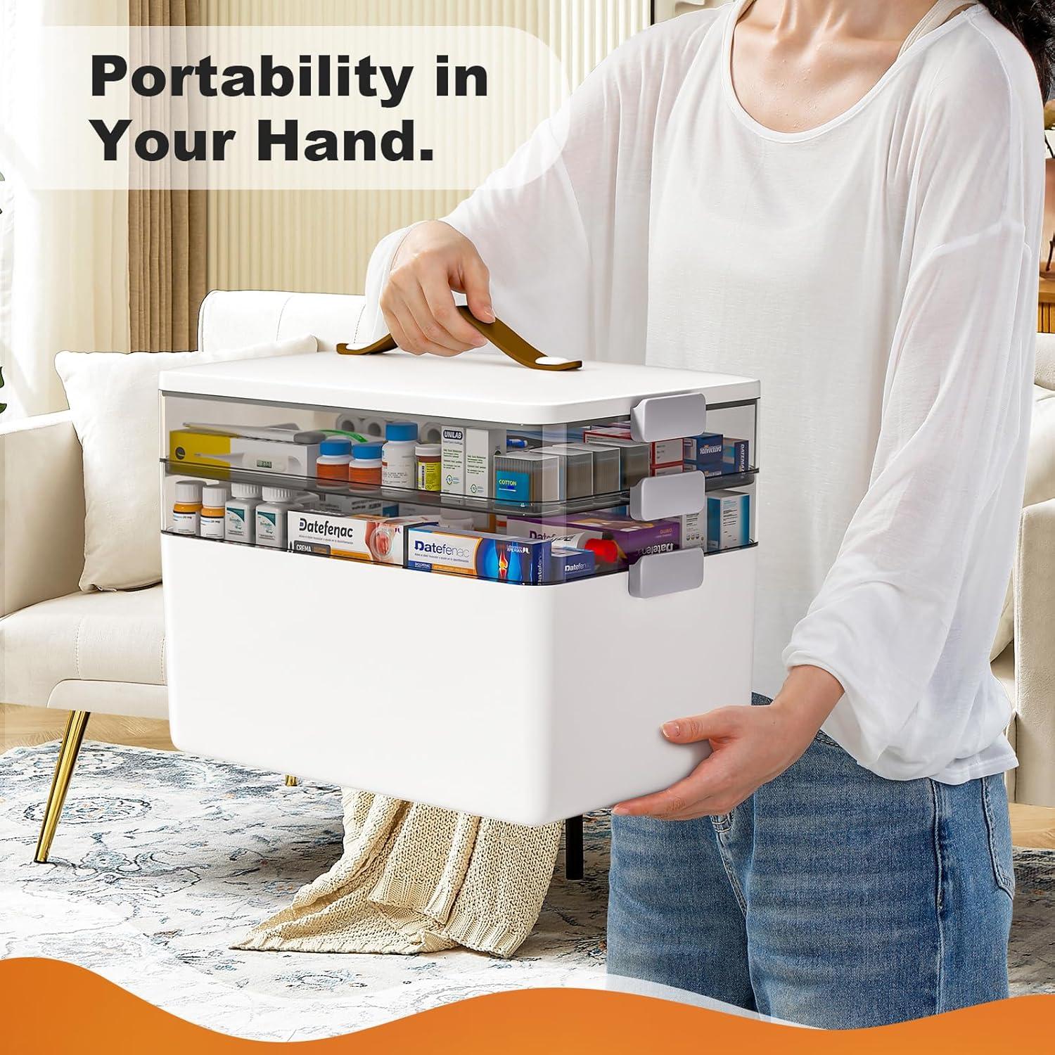 Caja Organizadora de Medicamentos funest 3 Niveles 34x22x25.5cm