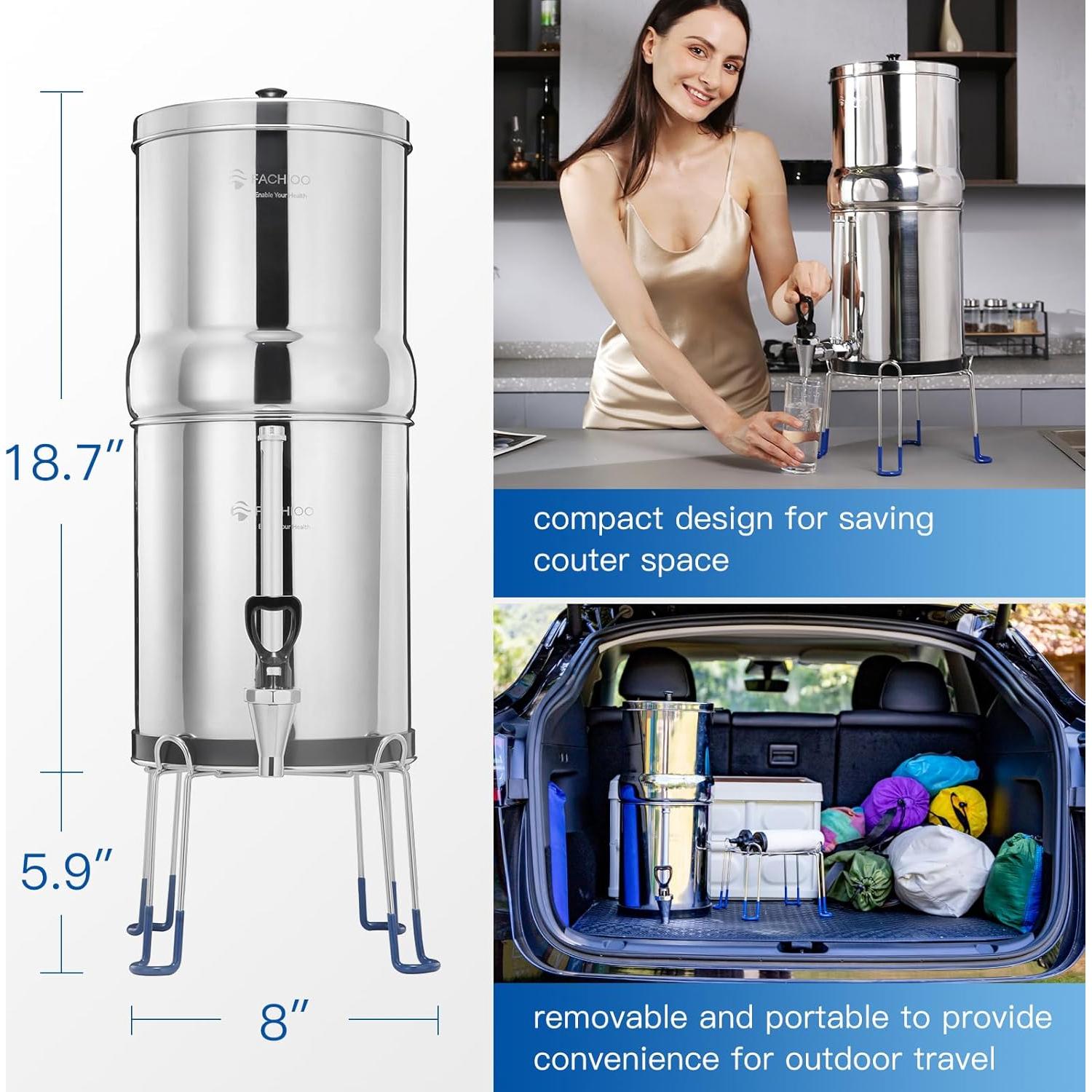 Filtro de Agua FACHIOO FSS2 8.5L con Grifo y Soporte