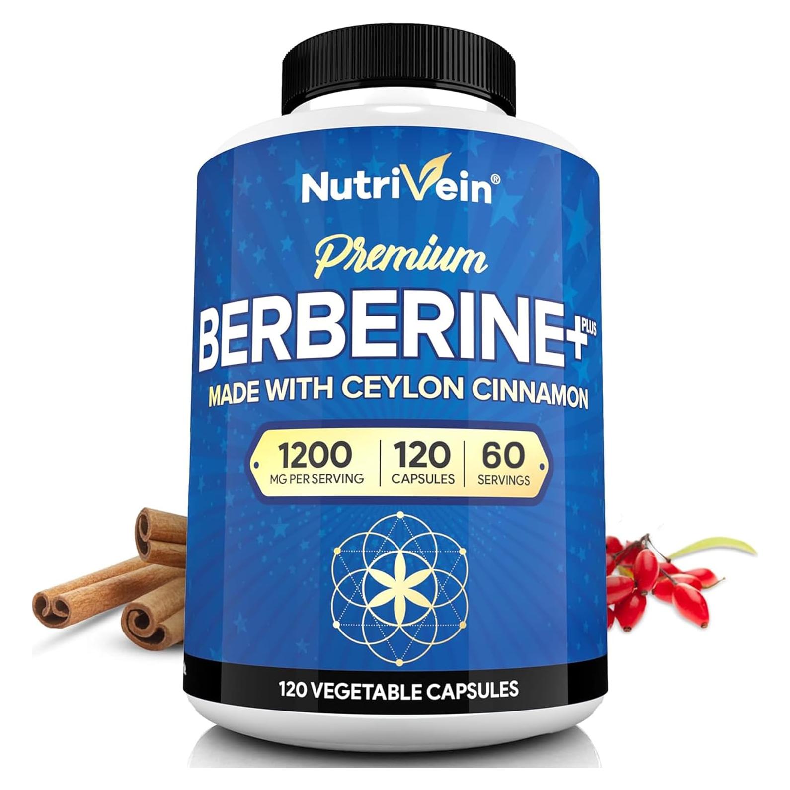 Nutrivein Berberina 1200 mg con Canela de Ceilán - 120 Cápsulas