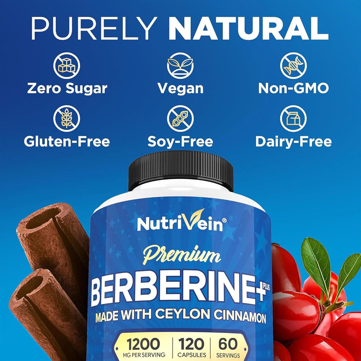 Nutrivein Berberina 1200 mg con Canela de Ceilán - 120 Cápsulas