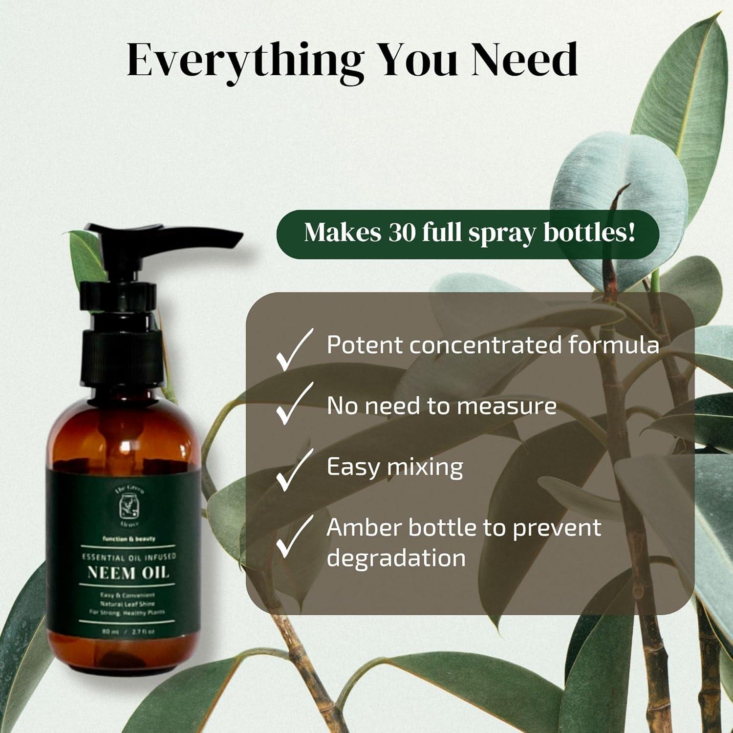 Aceite de Neem para Plantas 80 ml con Aceites Esenciales