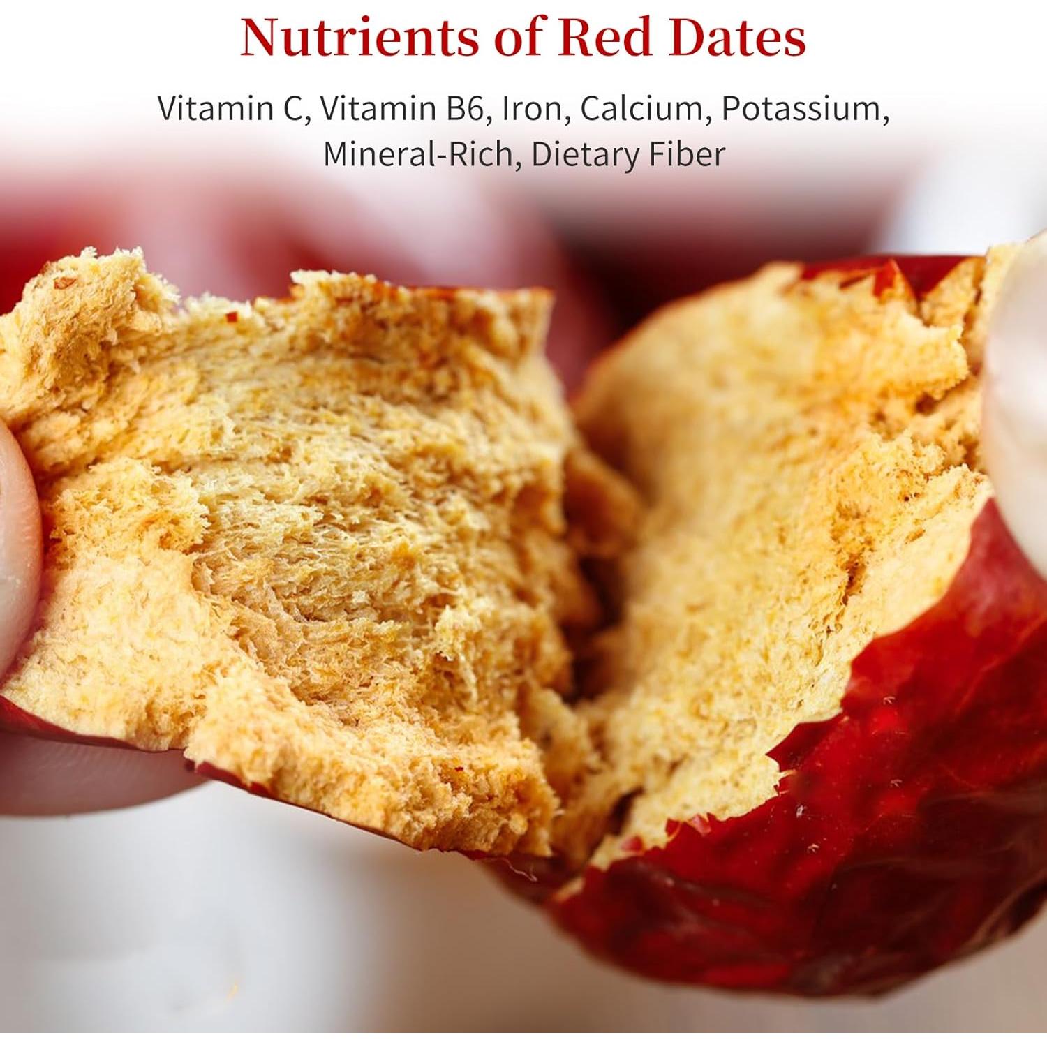 Dátil Rojo Jujube Wanhua Hall 500g Fruta Seca Dulce Natural