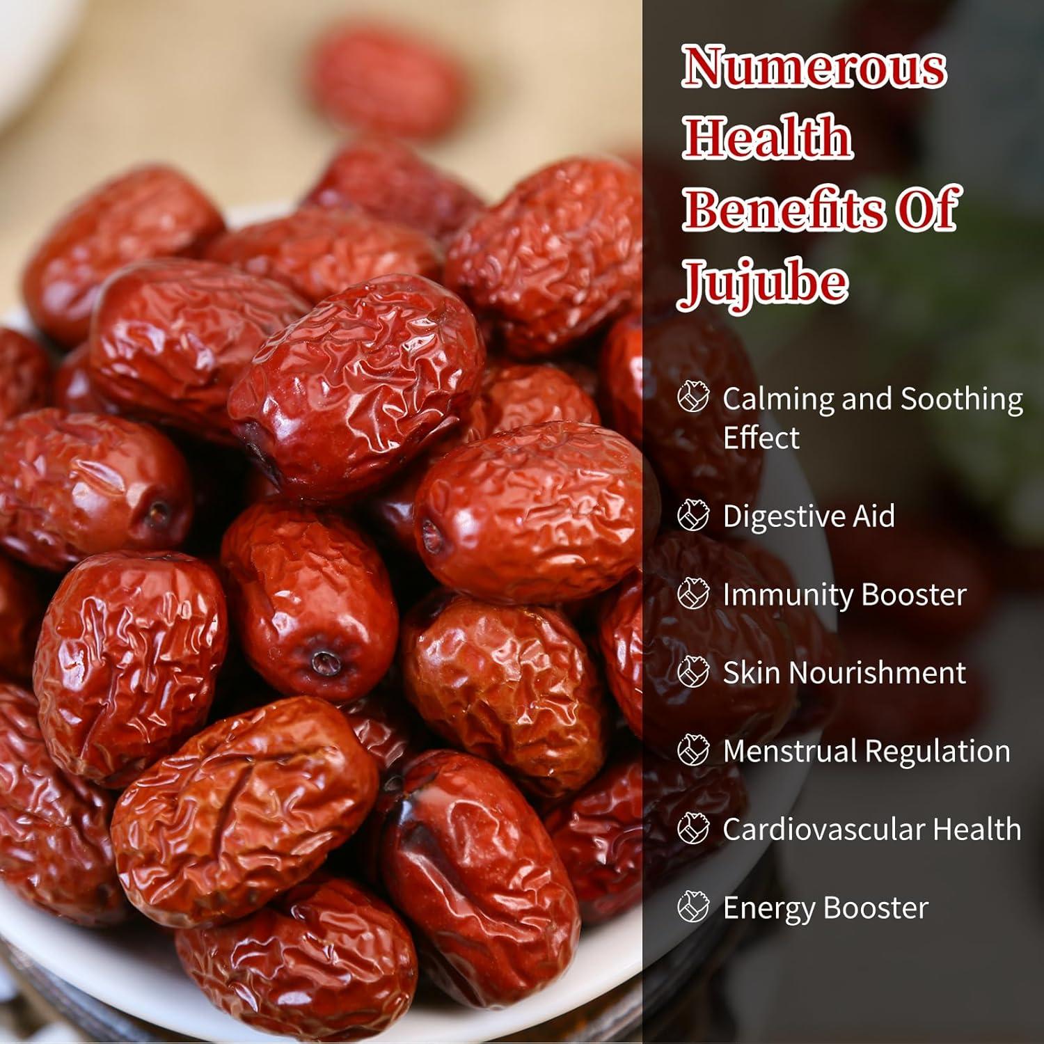 Dátil Rojo Jujube Wanhua Hall 500g Fruta Seca Dulce Natural