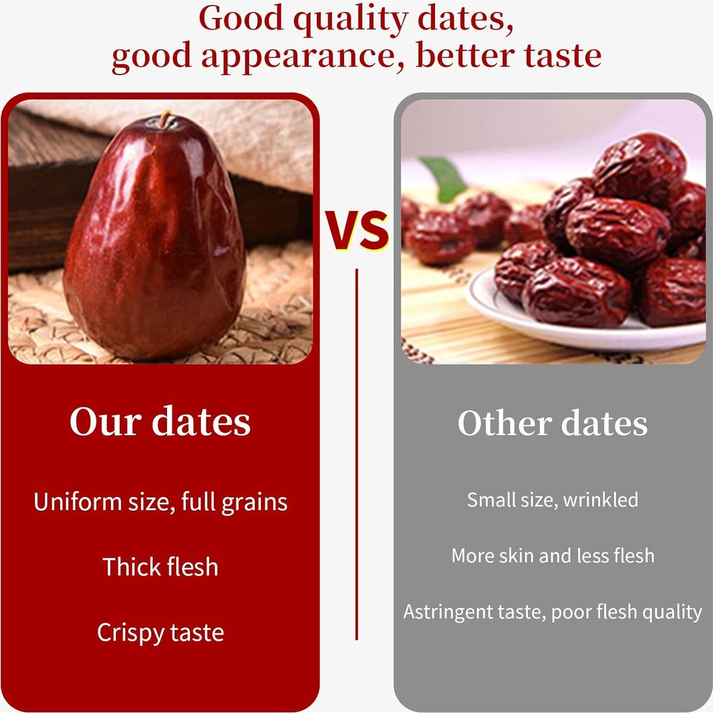 Dátil Rojo Jujube Wanhua Hall 500g Fruta Seca Dulce Natural