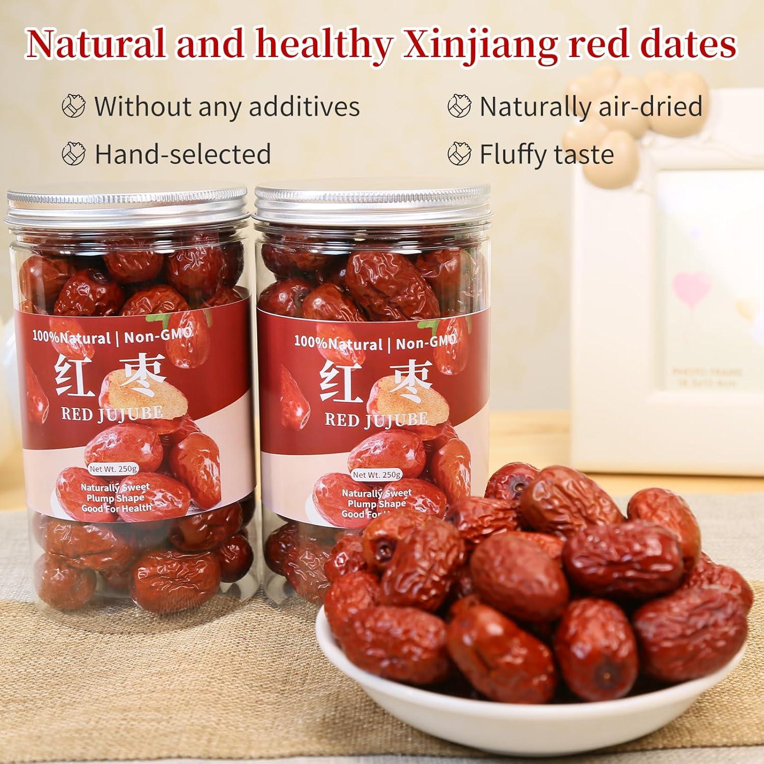 Dátil Rojo Jujube Wanhua Hall 500g Fruta Seca Dulce Natural