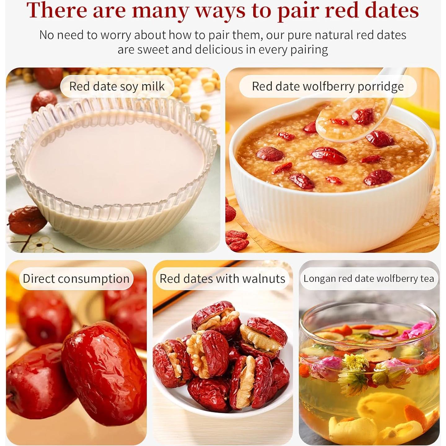 Dátil Rojo Jujube Wanhua Hall 500g Fruta Seca Dulce Natural