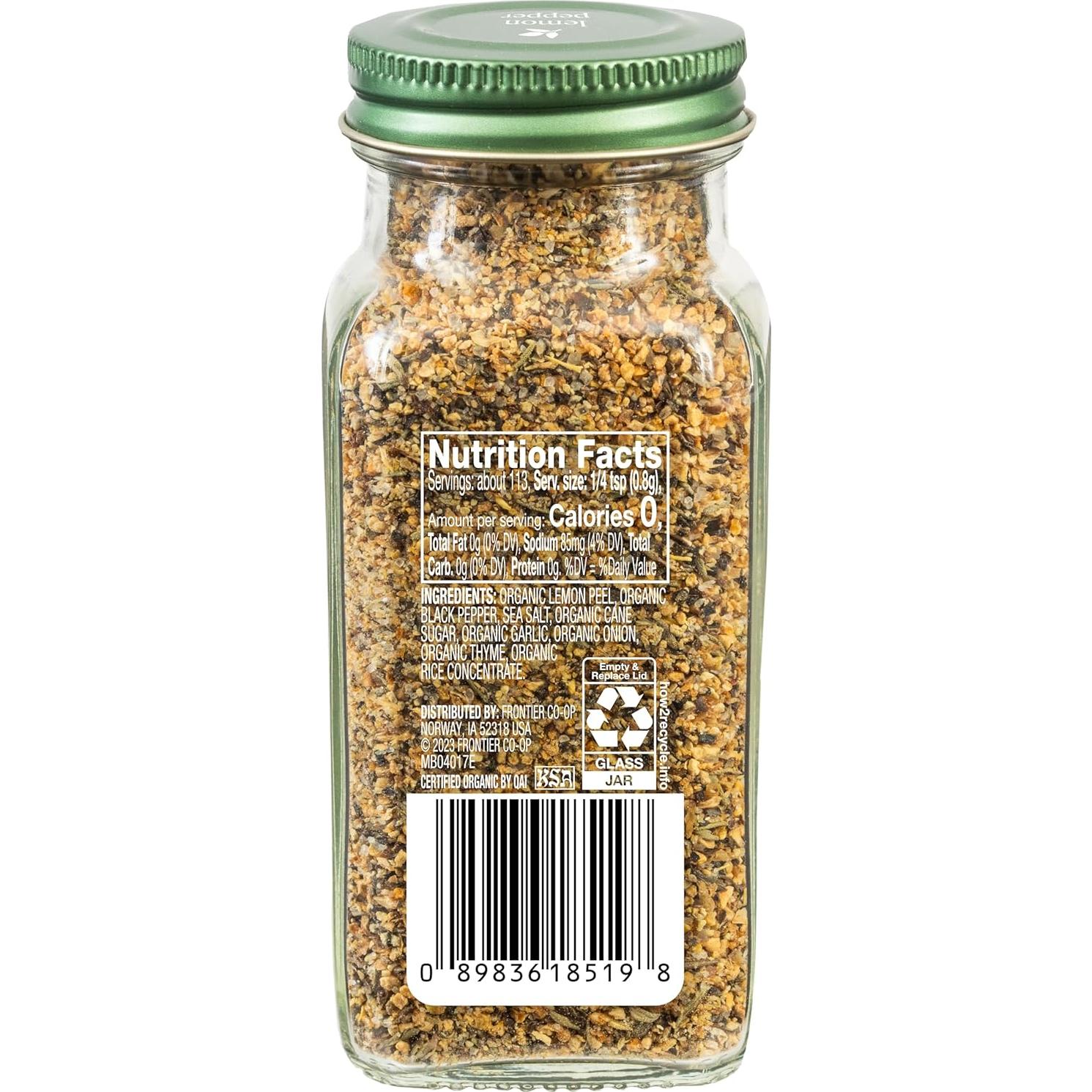 Pimienta de Limón Orgánica Simplemente Orgánico 90g Paquete de 6