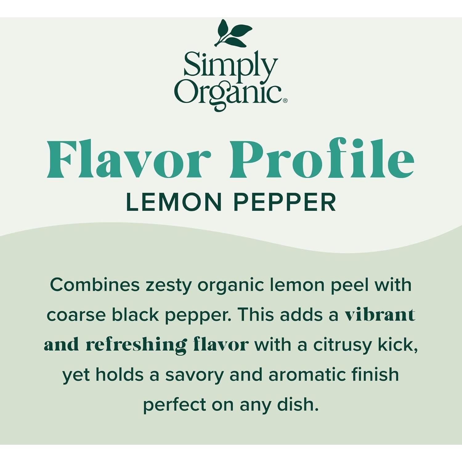 Pimienta de Limón Orgánica Simplemente Orgánico 90g Paquete de 6