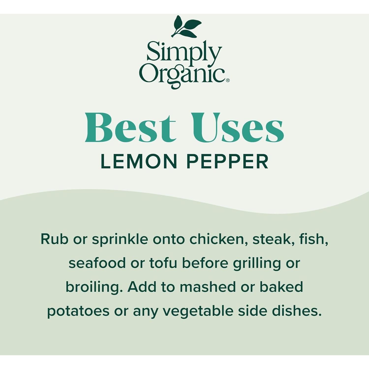 Pimienta de Limón Orgánica Simplemente Orgánico 90g Paquete de 6