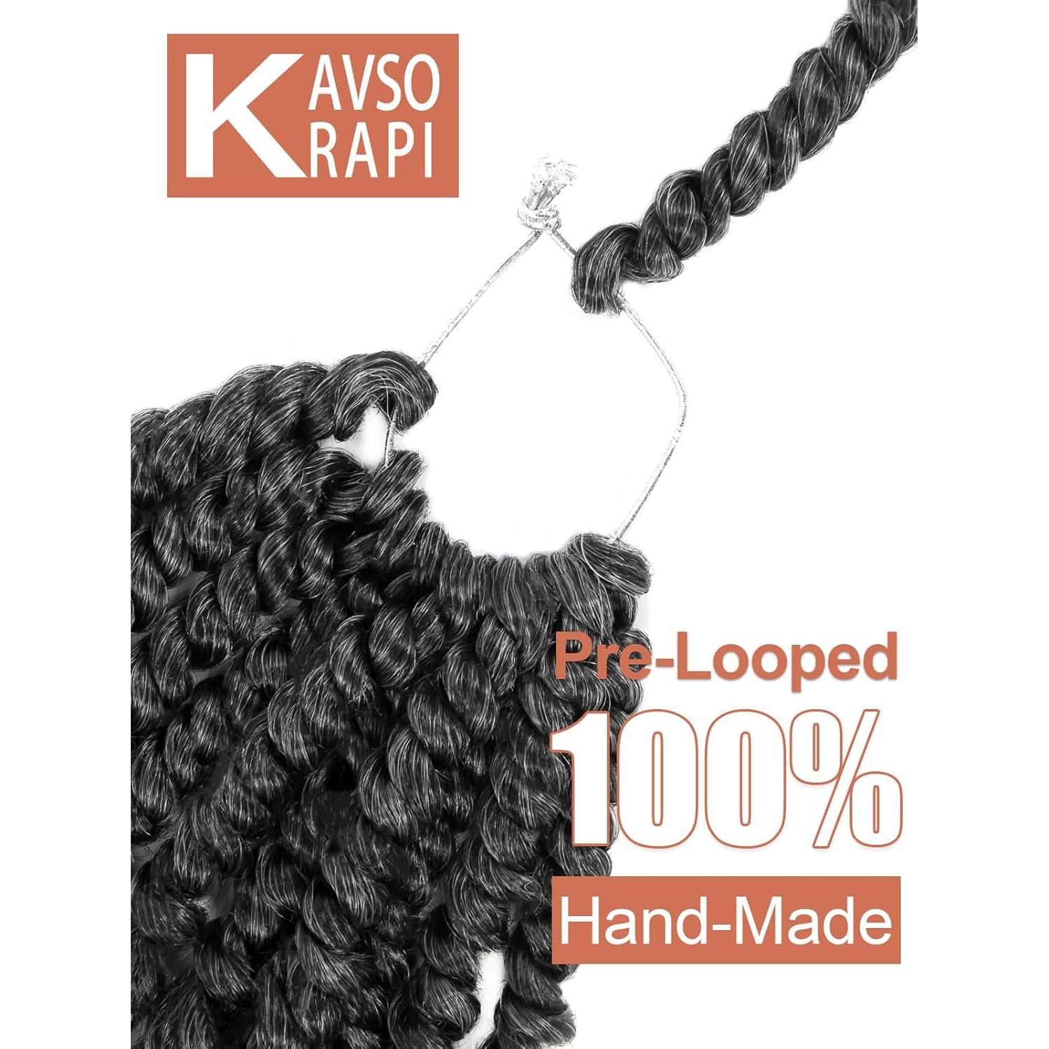Cabello Twist de Pasión KAVSORAPI 25 cm Sal y Pimienta 8 Paquetes