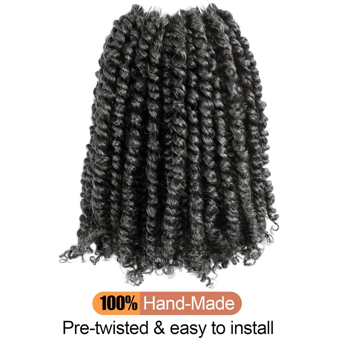 Cabello Twist de Pasión KAVSORAPI 25 cm Sal y Pimienta 8 Paquetes