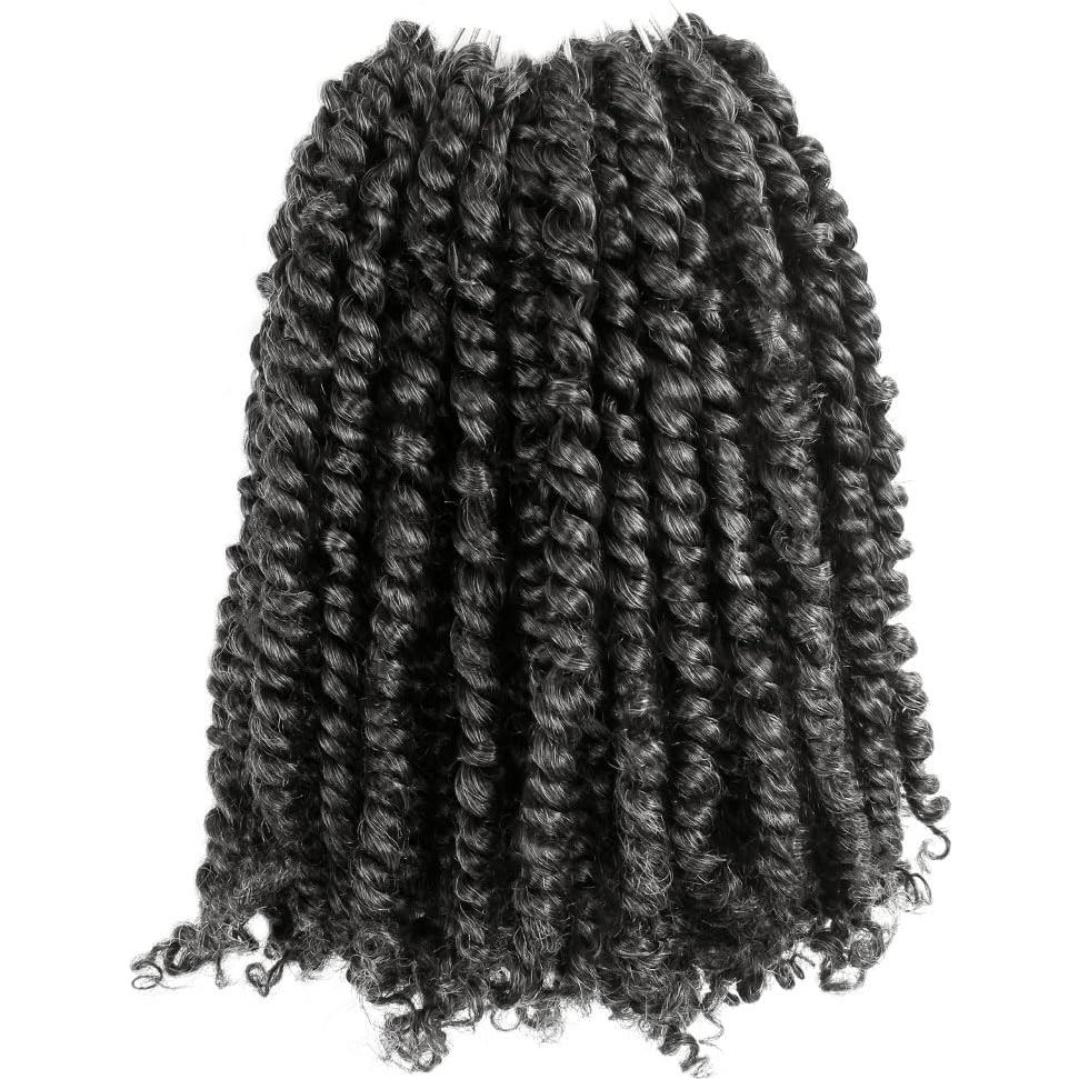 Cabello Twist de Pasión KAVSORAPI 25 cm Sal y Pimienta 8 Paquetes