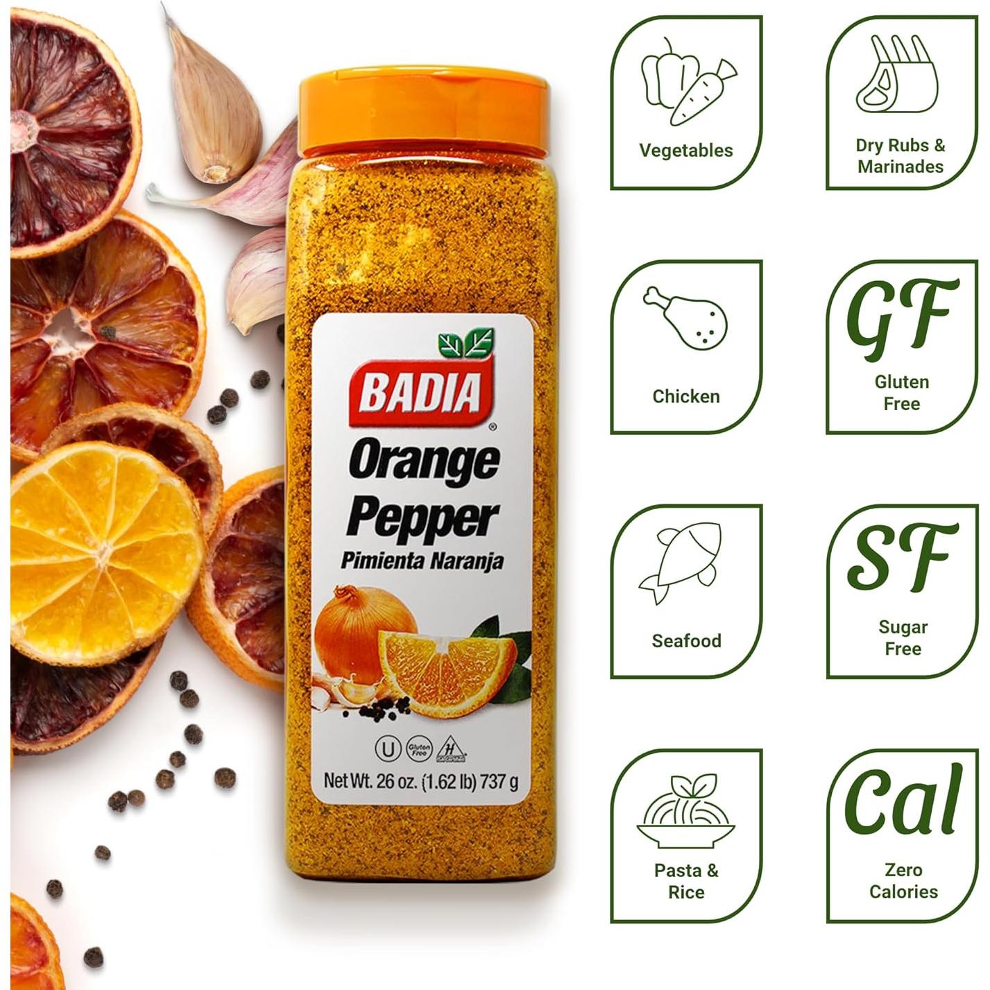 Condimento de Pimienta Naranja Badia 736g - Mezcla Cítrica Picante