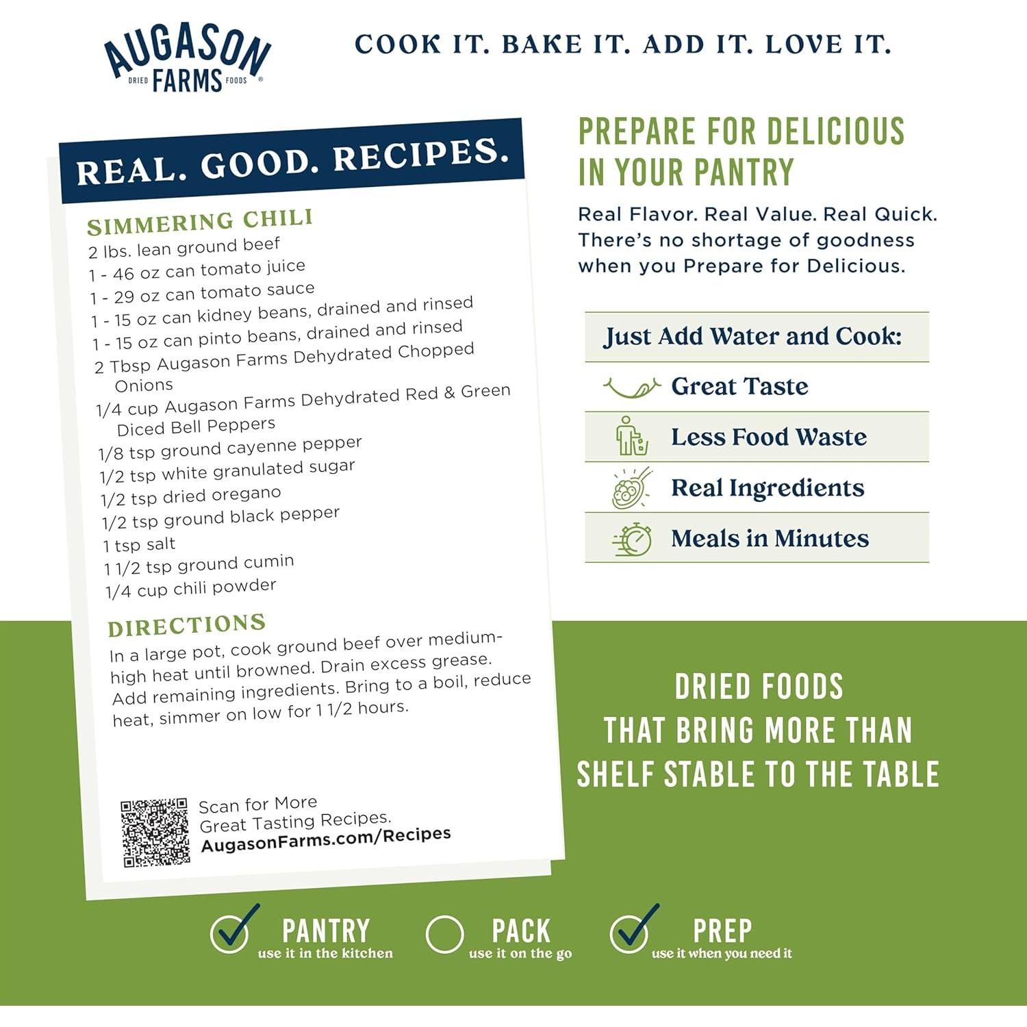 Pimientos Rojos y Verdes Deshidratados Augason Farms 567g