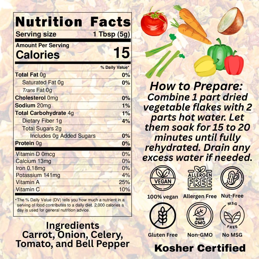 Copos de Verduras Mixtas Deshidratadas SavorSatch 453g - Sin OGM