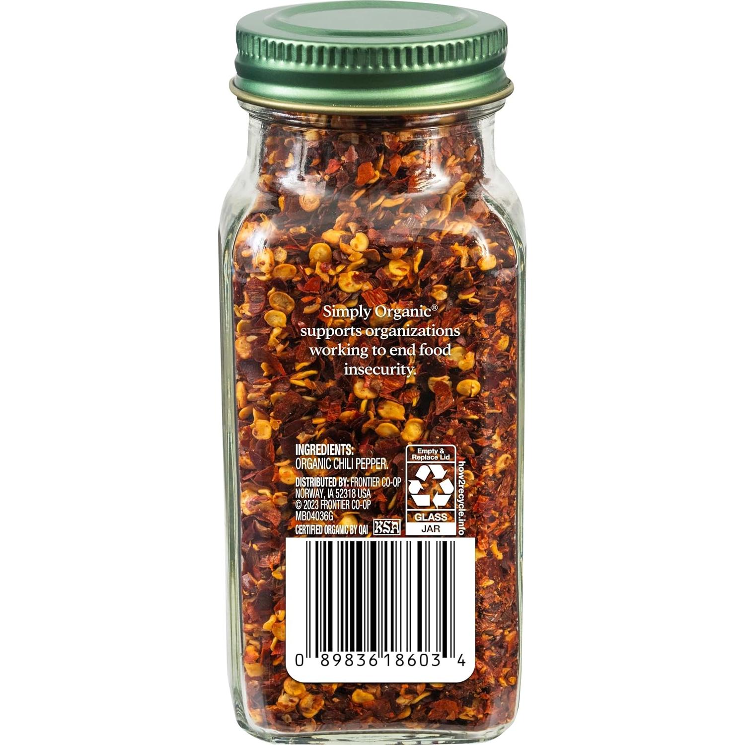 Pimiento Rojo Triturado Simply Organic 45 g Orgánico