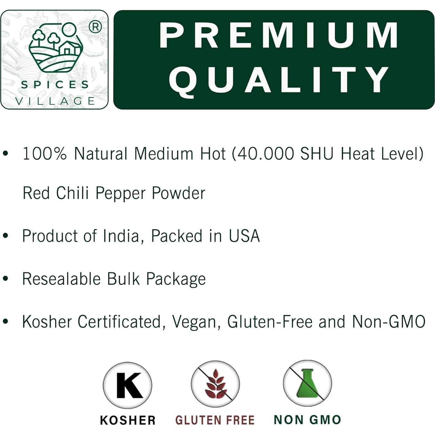 Polvo de Chile Rojo Spices Village 227 g - Picante Medio Kosher