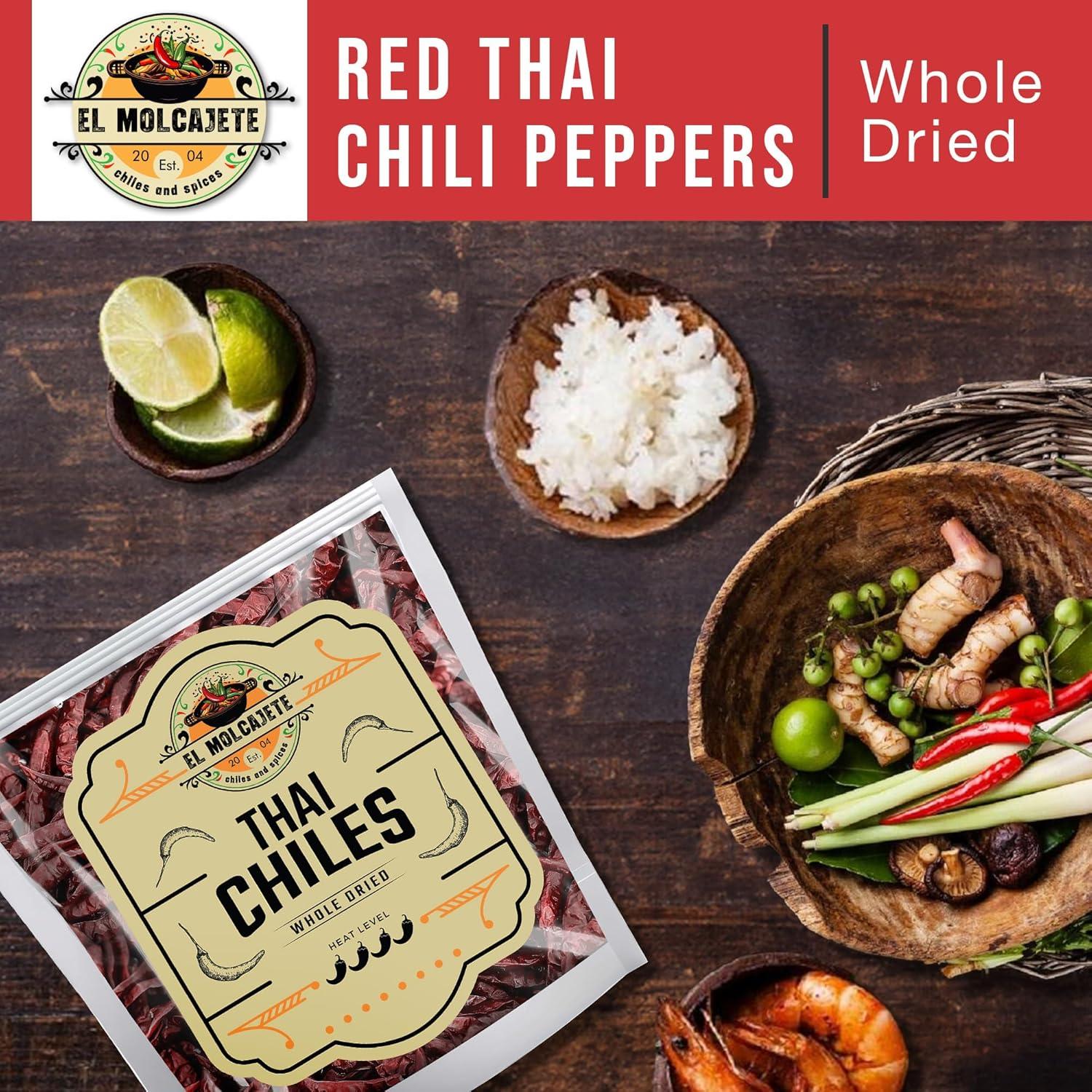 Pimientos Chiles Rojos Tailandeses Secos 227 g - El Molcajete