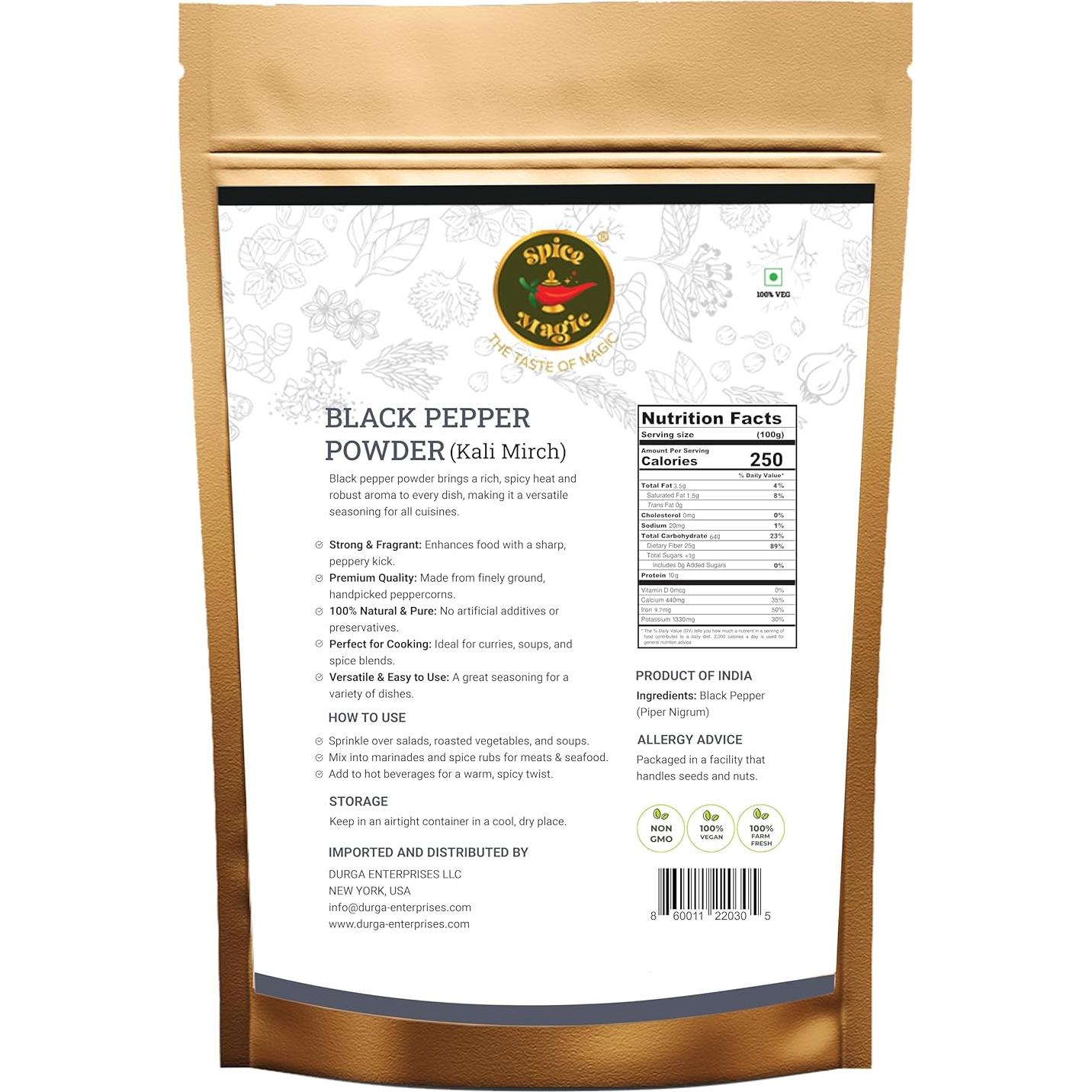 Polvo de Pimienta Negra Spice Magic - 100 g - Sabor Audaz