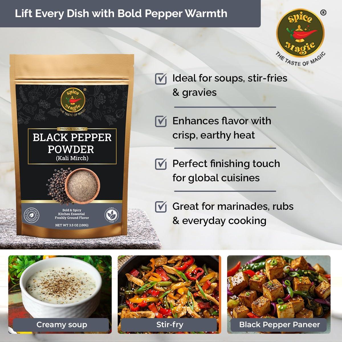 Polvo de Pimienta Negra Spice Magic - 100 g - Sabor Audaz