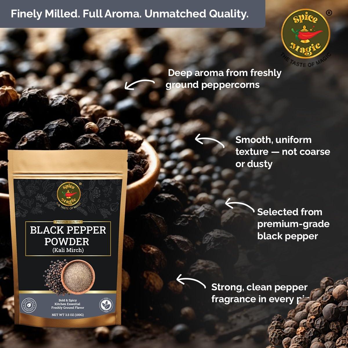 Polvo de Pimienta Negra Spice Magic - 100 g - Sabor Audaz