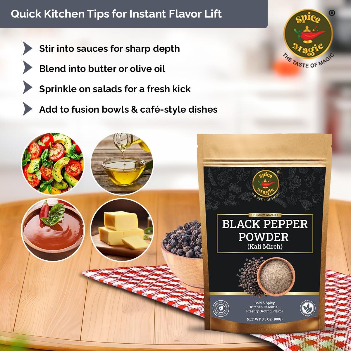 Polvo de Pimienta Negra Spice Magic - 100 g - Sabor Audaz