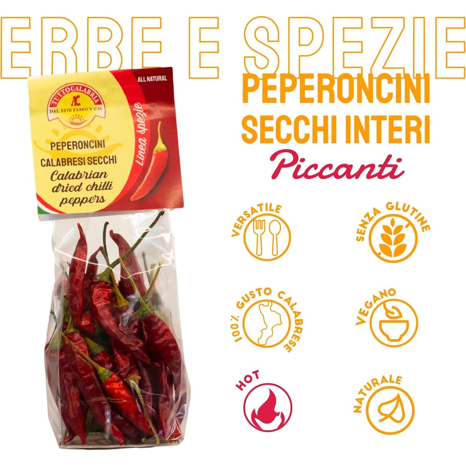 Pimientos Chiles Calabreses Secos TUTTOCALABRIA 20g