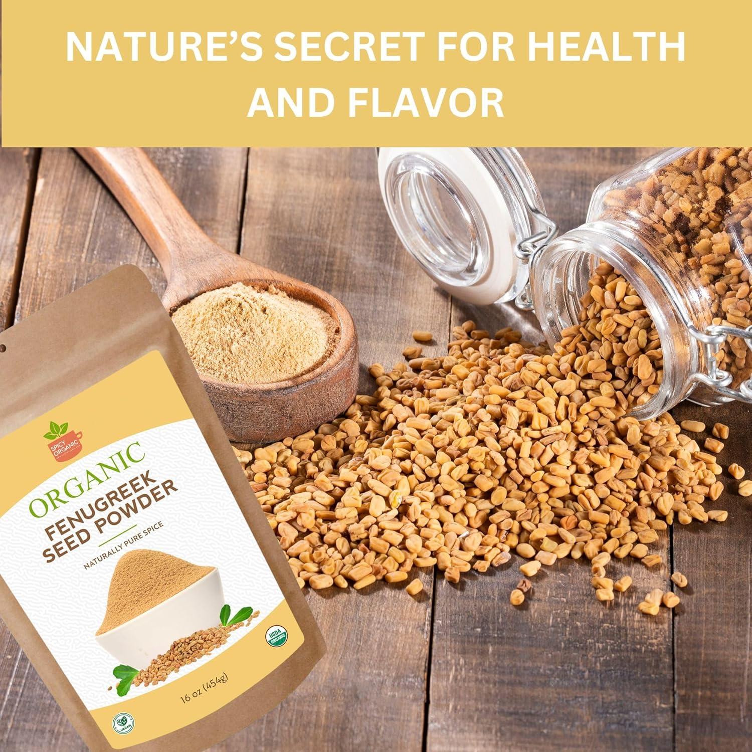 Polvo de Fenogreco Orgánico Picante 453g - Sabor Auténtico Indio