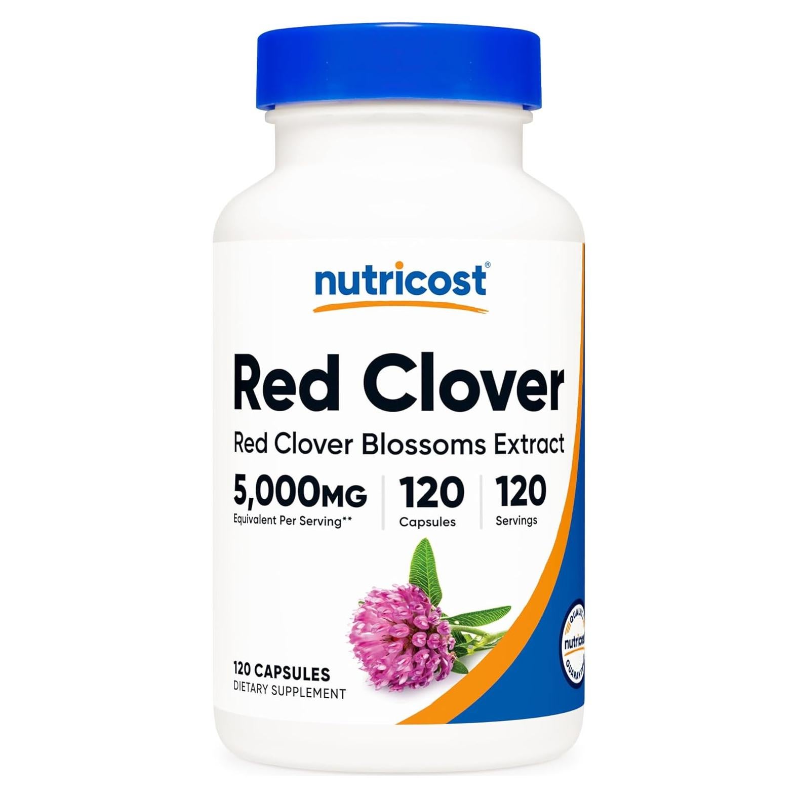 Suplemento Vegano de Trébol Rojo Nutricost 120 Cápsulas 5000 mg