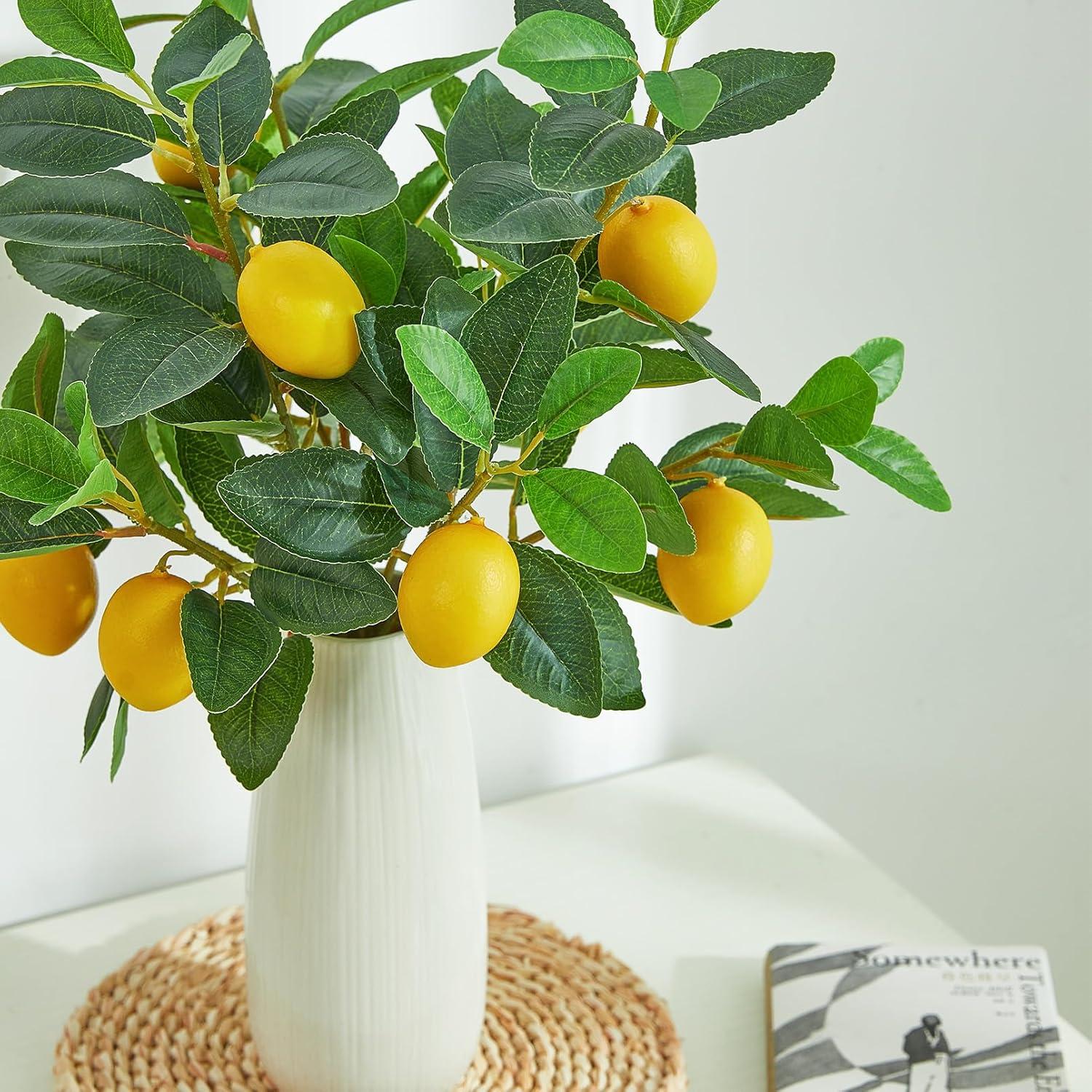 Ramas de Limón Artificiales Heleze - 3 Pcs 45.72 cm Decoración