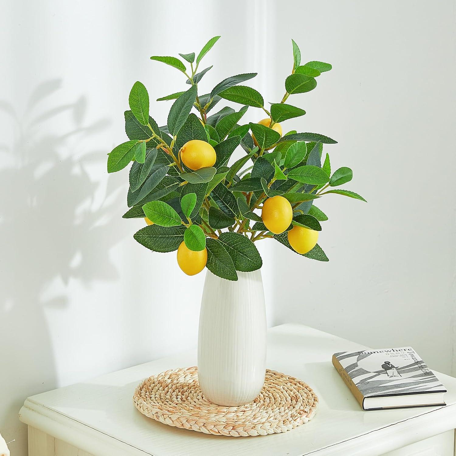 Ramas de Limón Artificiales Heleze - 3 Pcs 45.72 cm Decoración