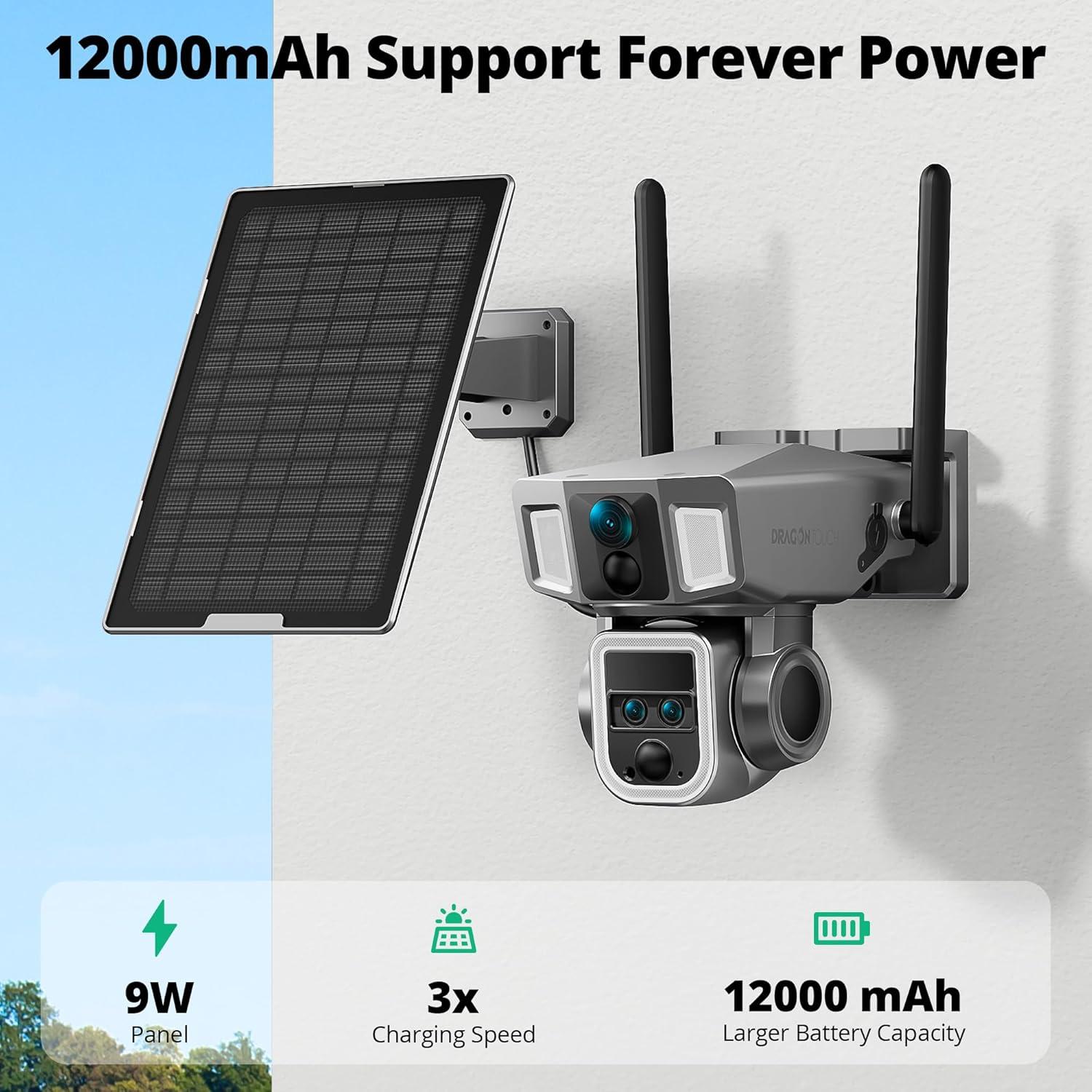 Cámara de Seguridad Solar 4G LTE Dragon Touch 4K 10x Zoom