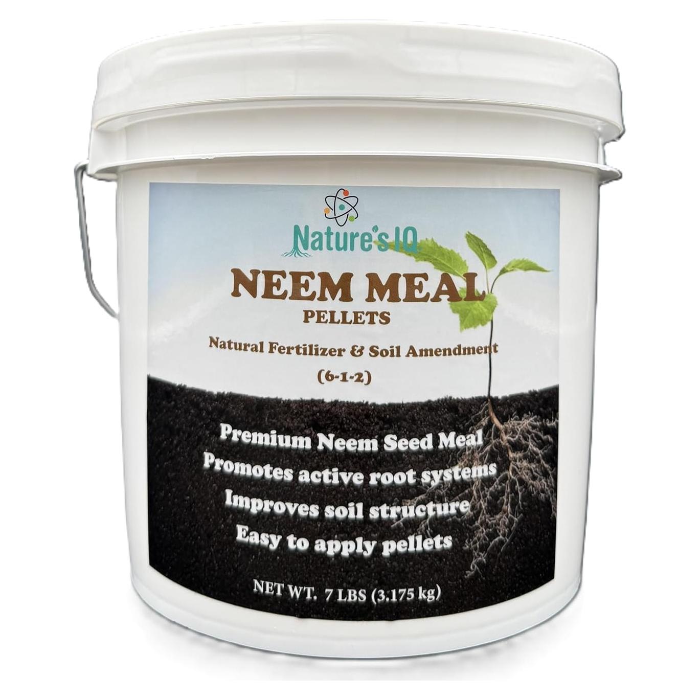 Pellets de Harina de Neem Nature's IQ 3.18 kg Fertilizante Natural