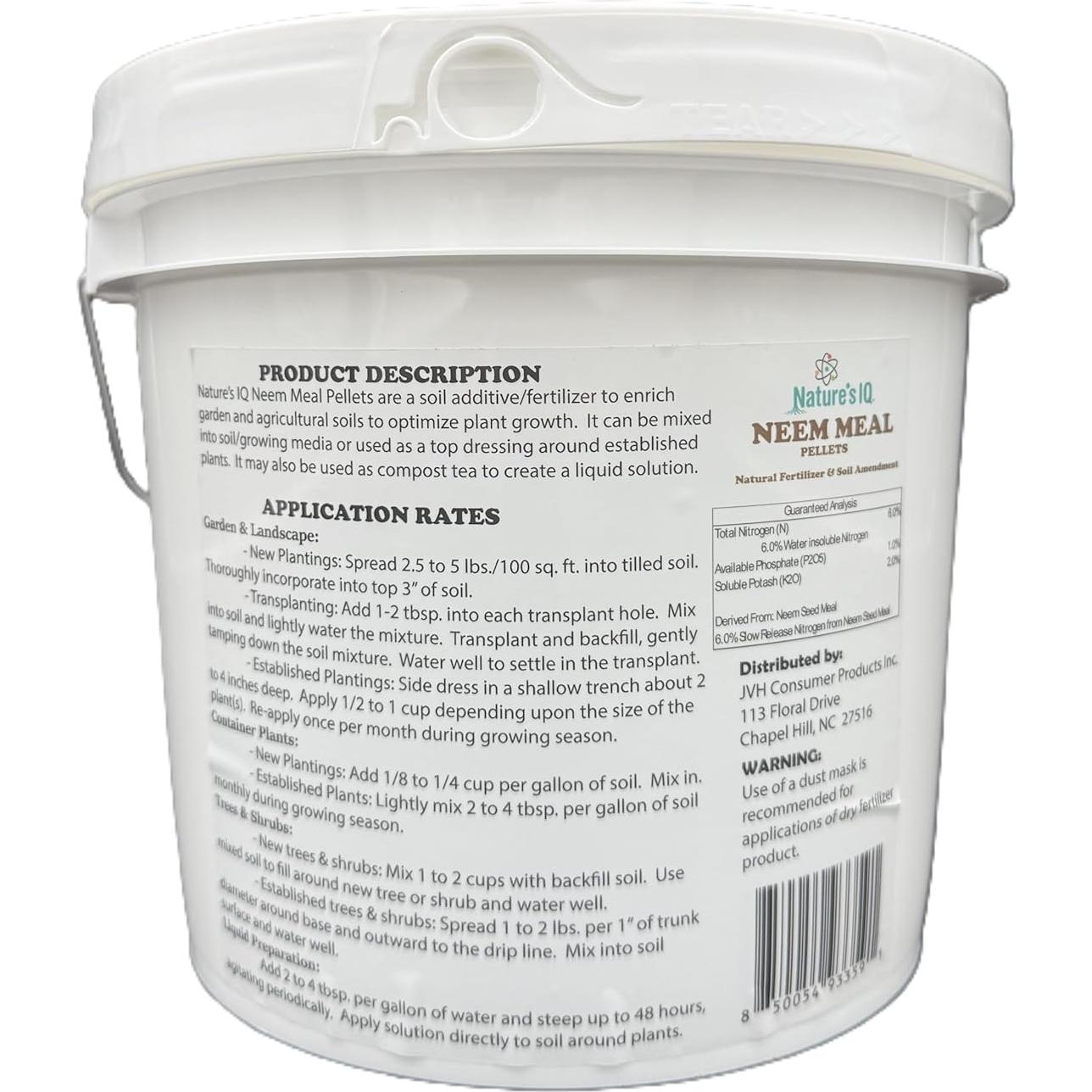 Pellets de Harina de Neem Nature's IQ 3.18 kg Fertilizante Natural