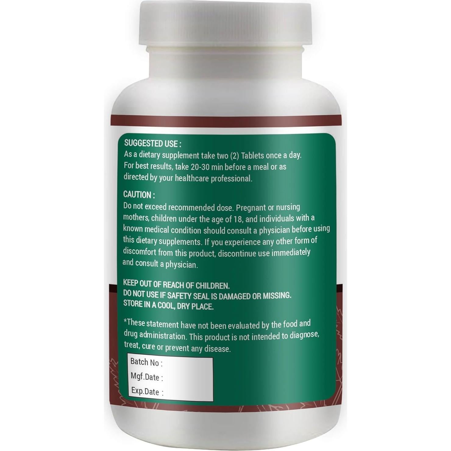 Tabletas de Neem y Tulsi Genius Nature, 300 Pastillas, 1000 mg