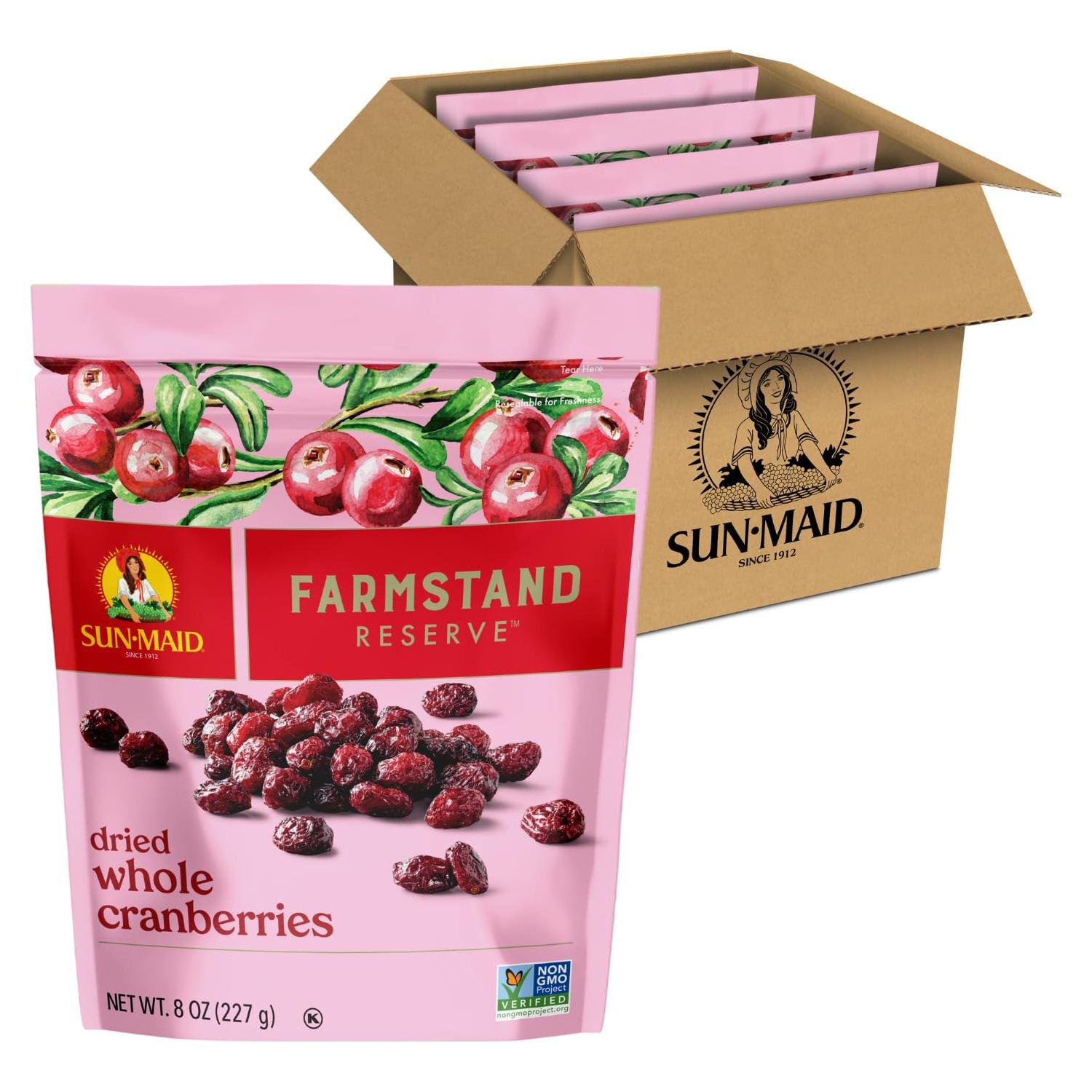 Arándanos Secos Enteros Sun-Maid - Paquete de 4 bolsas 226g