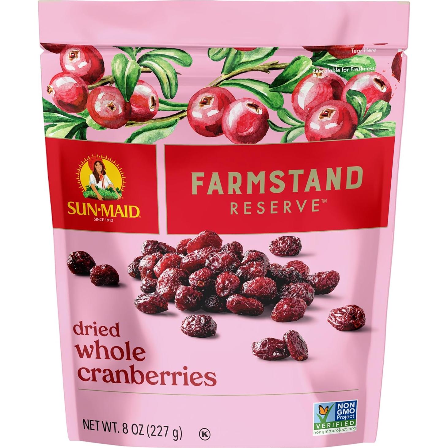 Arándanos Secos Enteros Sun-Maid - Paquete de 4 bolsas 226g