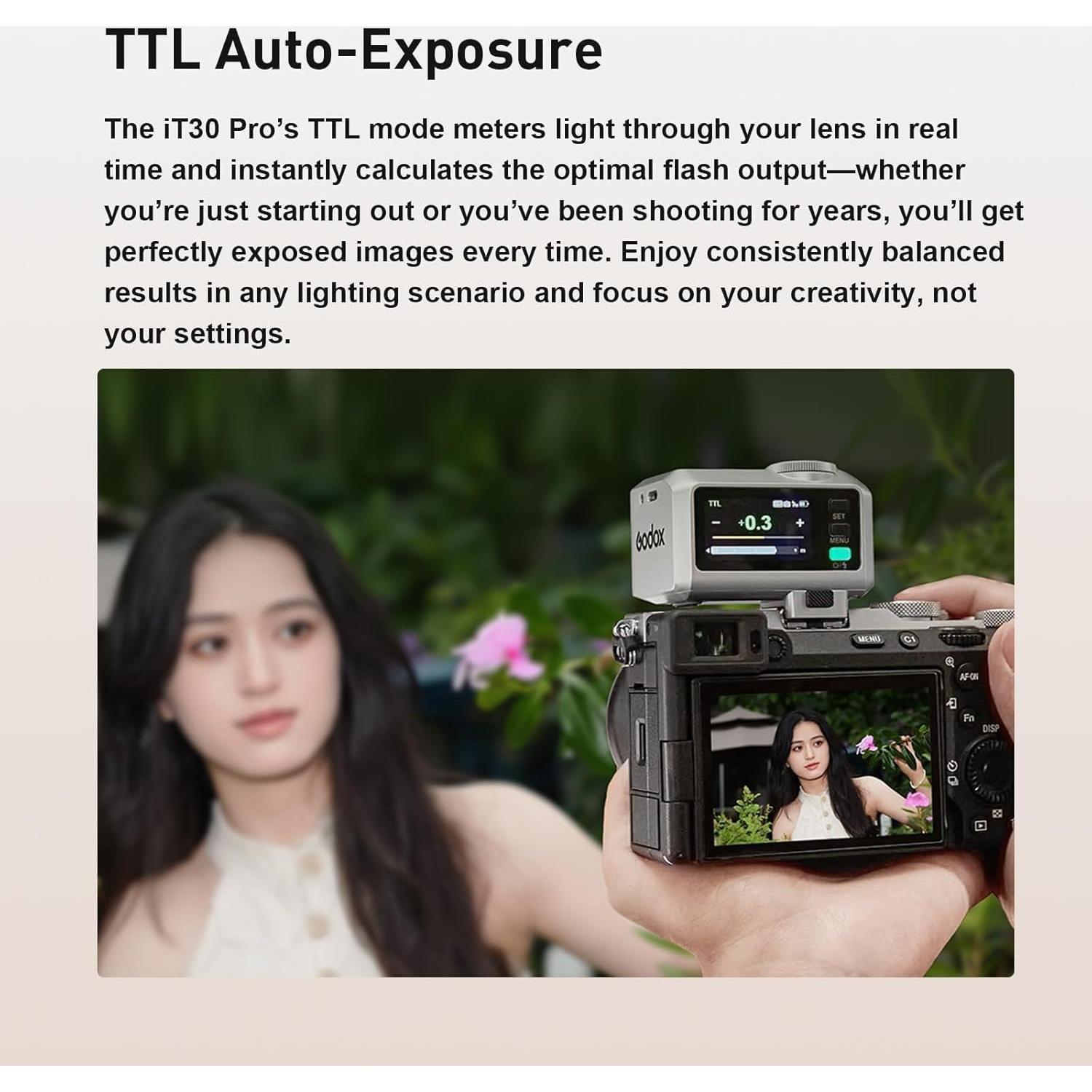 Flash Godox iT30Pro TTL Mini para Canon - 1/8000s HSS