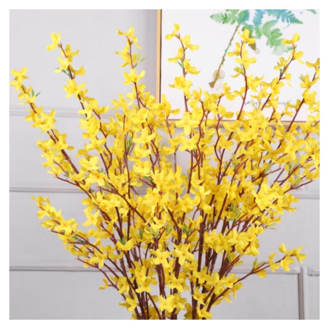 Flores Artificiales de Forsitia OUKEYI - 5 Pcs 94 cm Amarillo