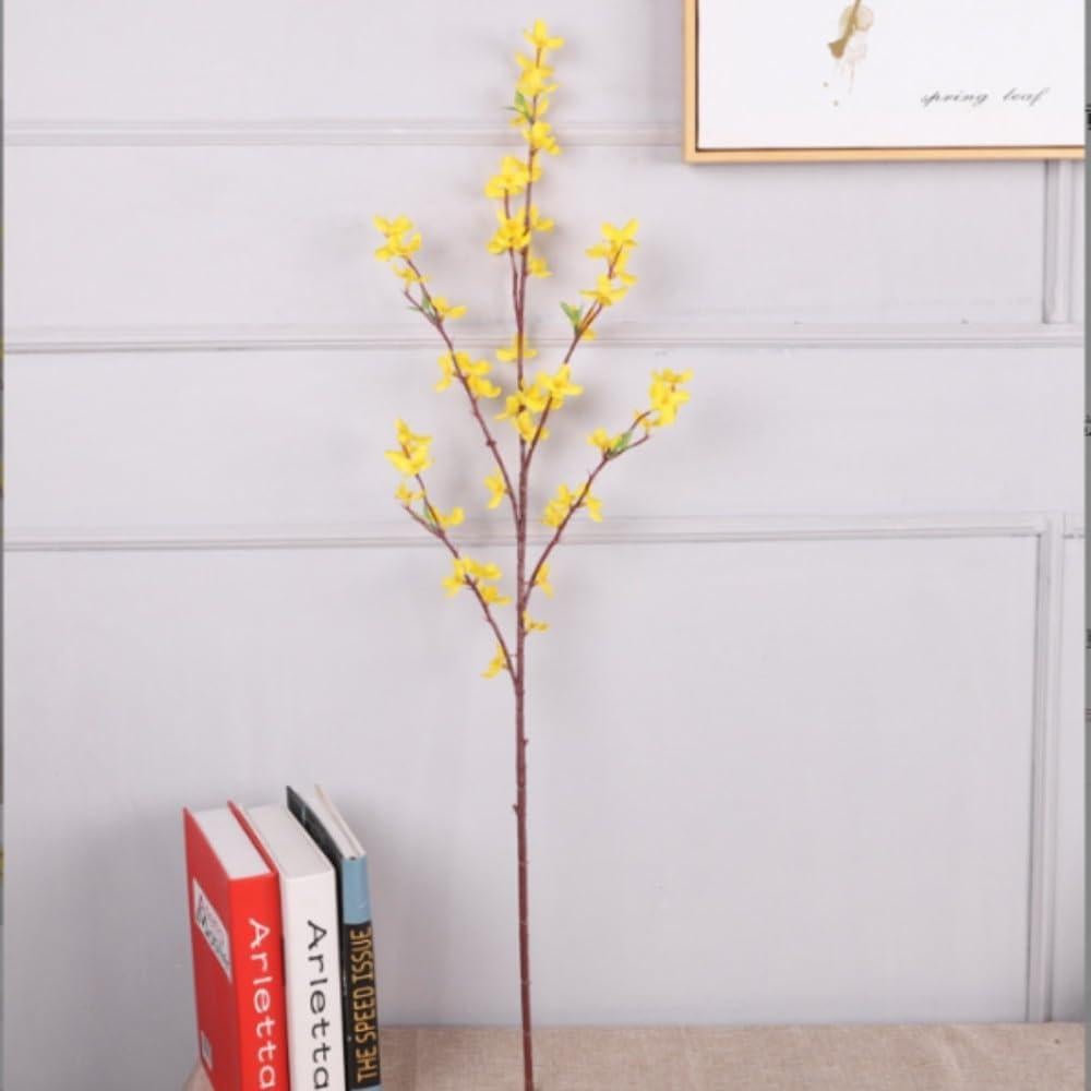 Flores Artificiales de Forsitia OUKEYI - 5 Pcs 94 cm Amarillo