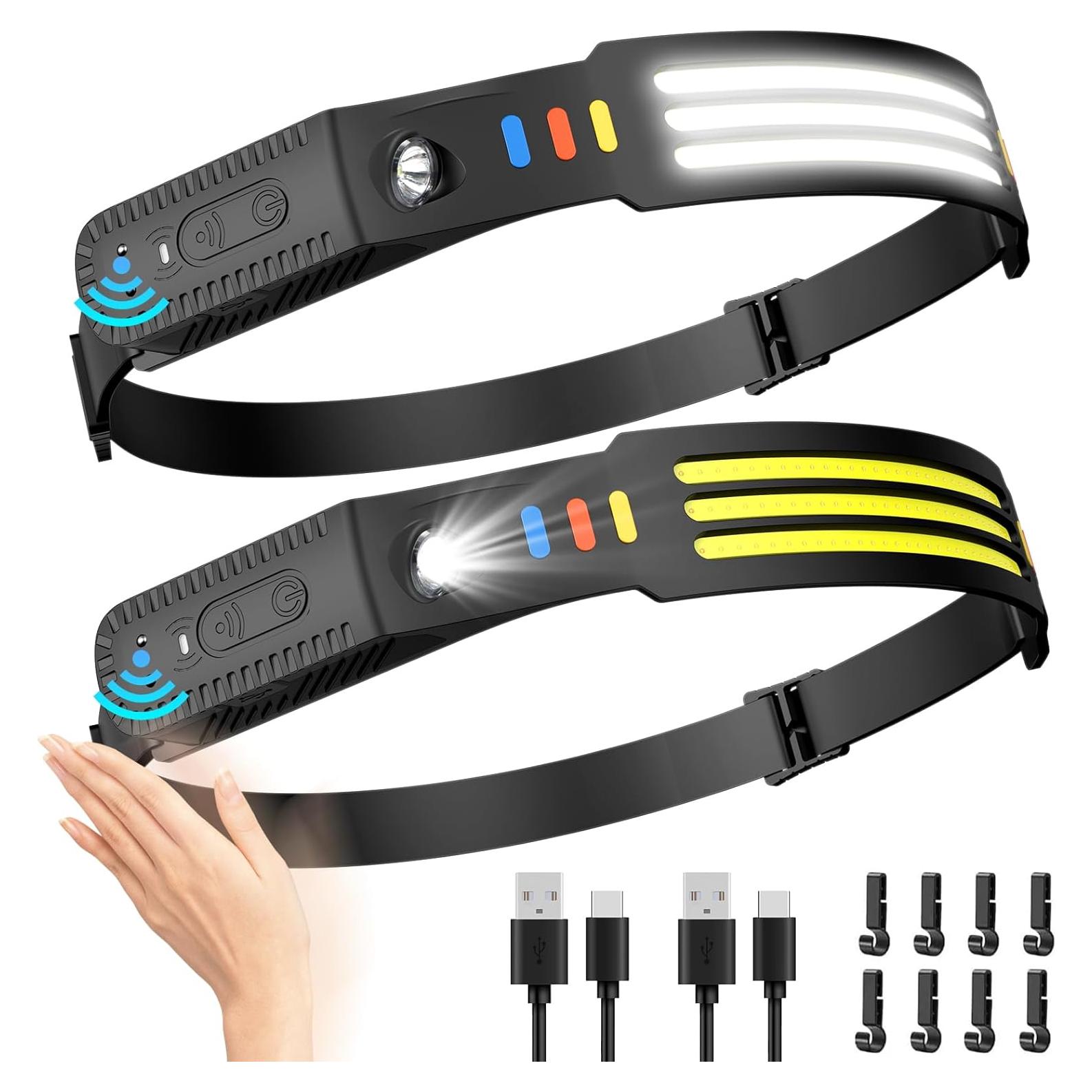 Linterna Frontal Recargable Lsnisni 2 Pack LED 230° 5 Modos