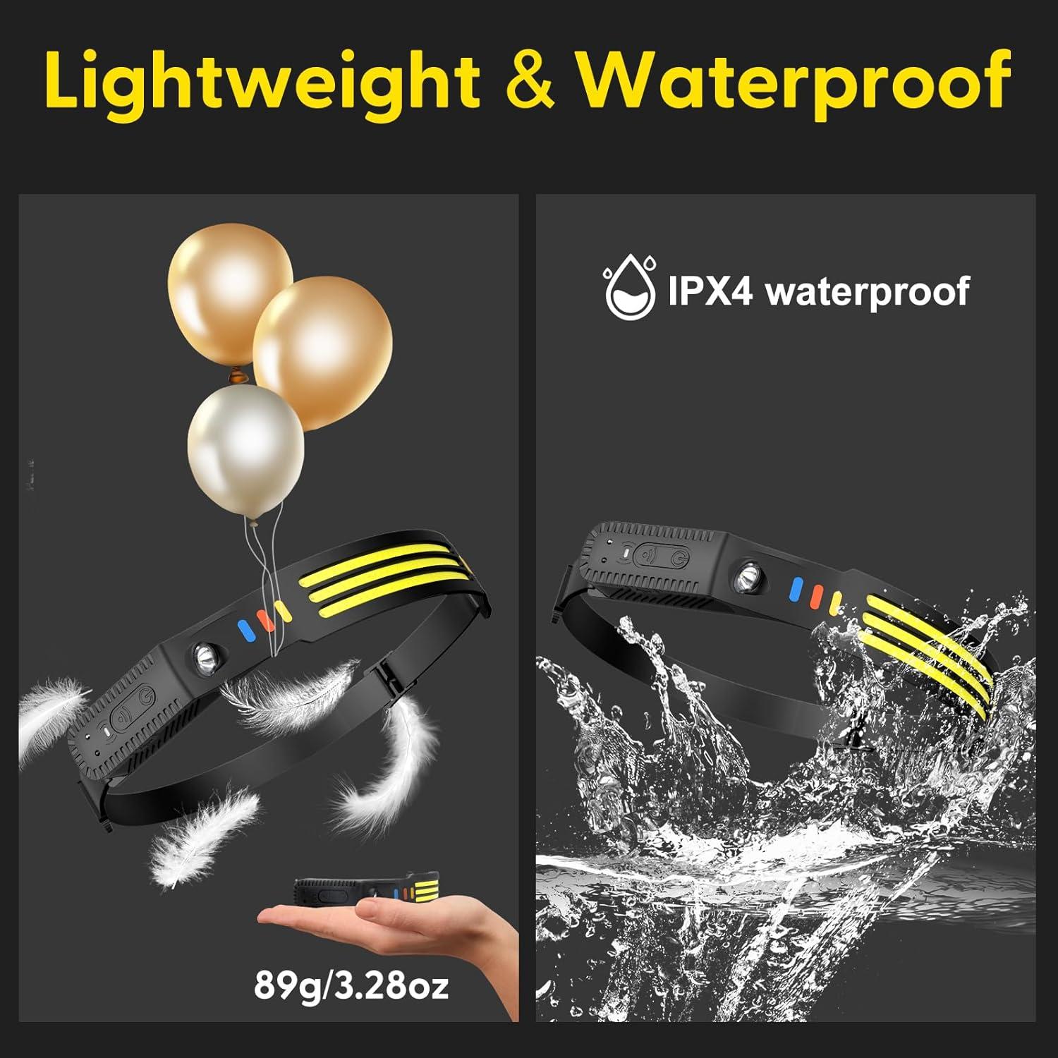 Linterna Frontal Recargable Lsnisni 2 Pack LED 230° 5 Modos