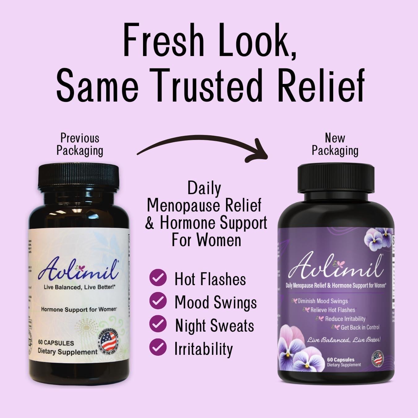 Suplemento Menopausia Avlimil 60 Cápsulas - Alivio Hormonal