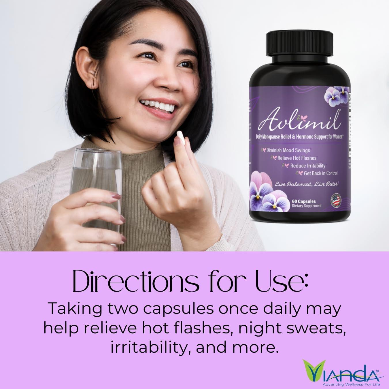 Suplemento Menopausia Avlimil 60 Cápsulas - Alivio Hormonal