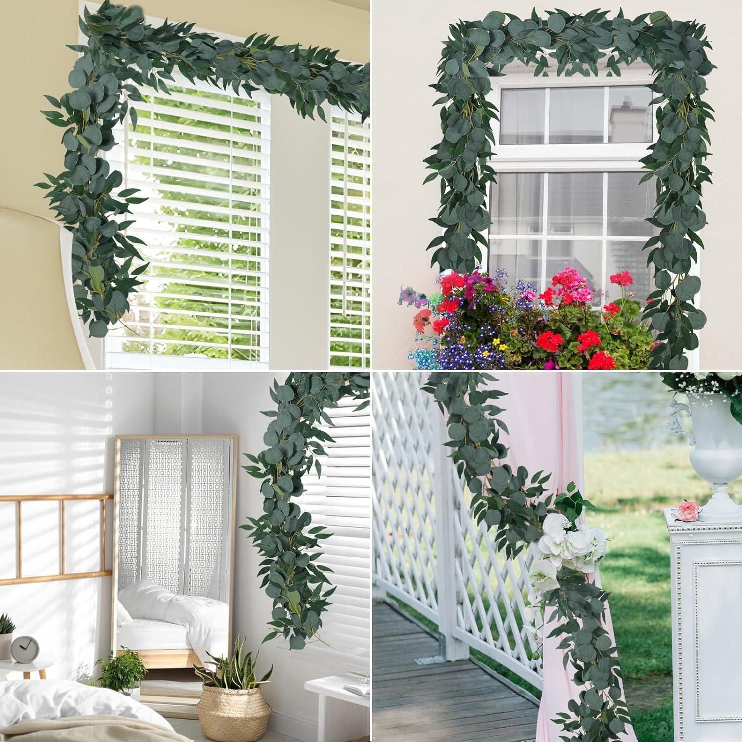 Guirnalda Artificial Eucalipto RECUTMS 2Pack 1.83m Decoración