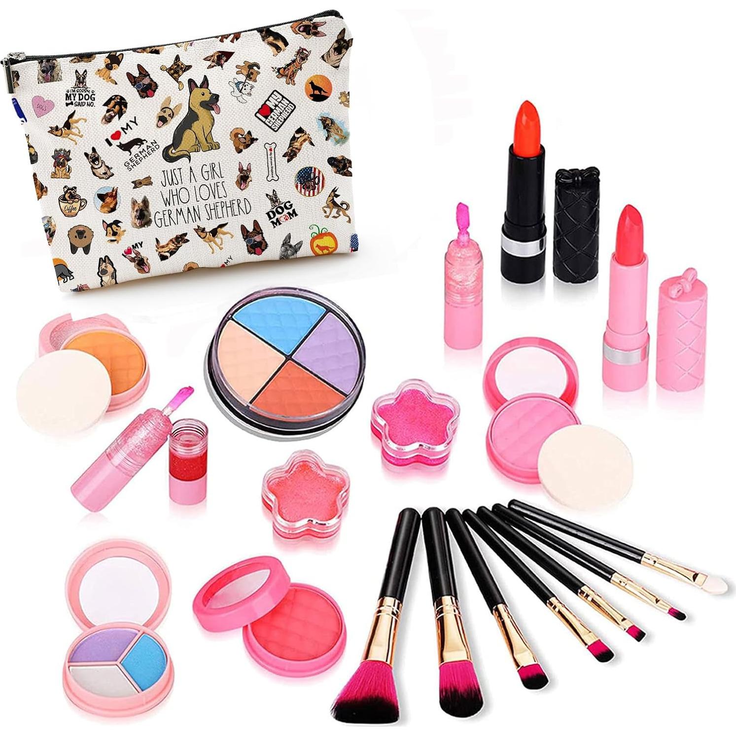 Bolsa Cosmética Pastor Alemán NONETH 25x17 cm Lino Impermeable