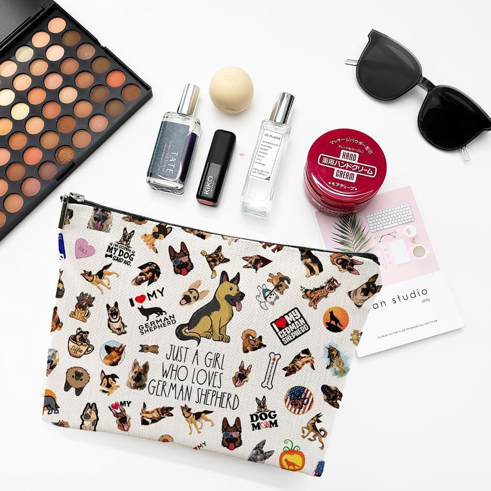 Bolsa Cosmética Pastor Alemán NONETH 25x17 cm Lino Impermeable